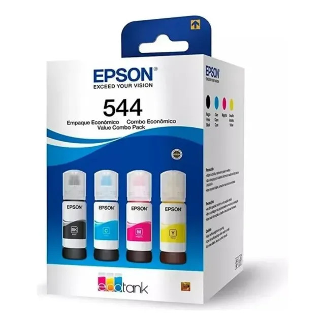 Kit 4 Tintas Epson 544 Original Ecotank — Preto e Coloridas