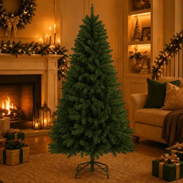 Árvore De Natal Verde Luxo 150 cm — 500 Galhos com Pé De Ferro (DEKASA)