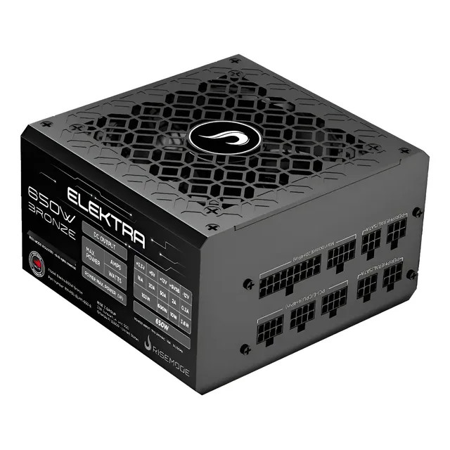 Fonte Gamer Rise Mode Elektra 650W Full Modular (Preto)