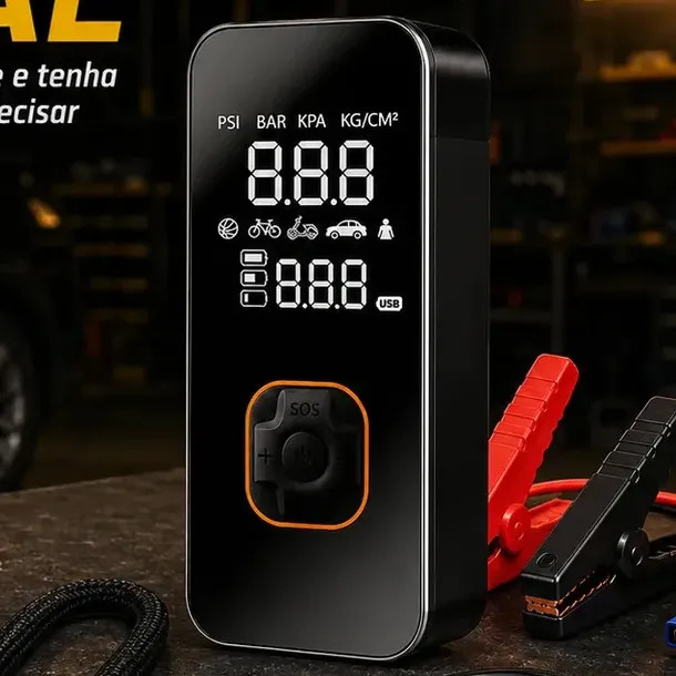 Compressor de ar Portátil Bateria Conector Veicular Bivolt 150 Psi — review