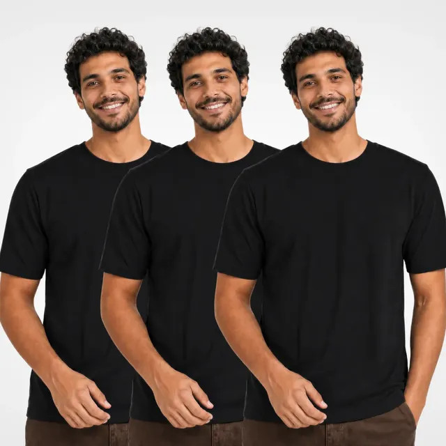 Kit 3 Camisetas Básica Masculina Unissex Lisa 100% Algodão — Review