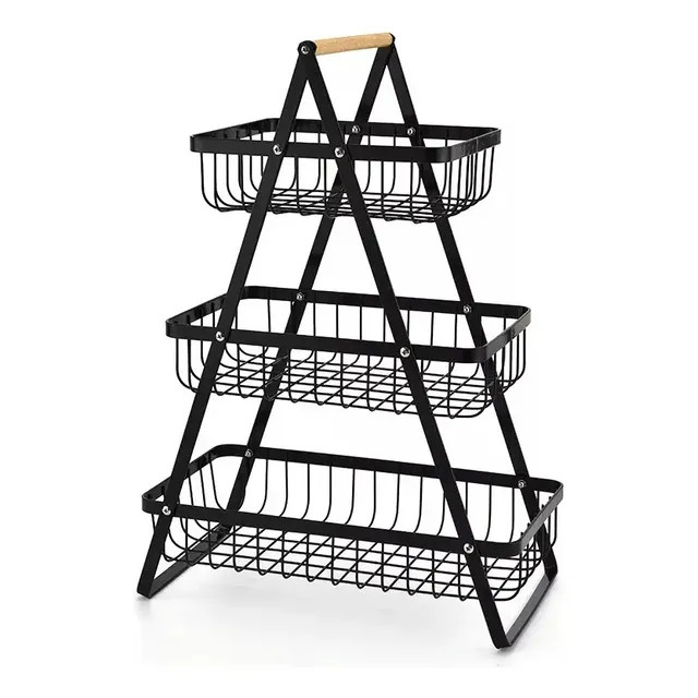 Fruteira de Mesa 3 Andares — Cesto Multiuso para Frutas e Legumes