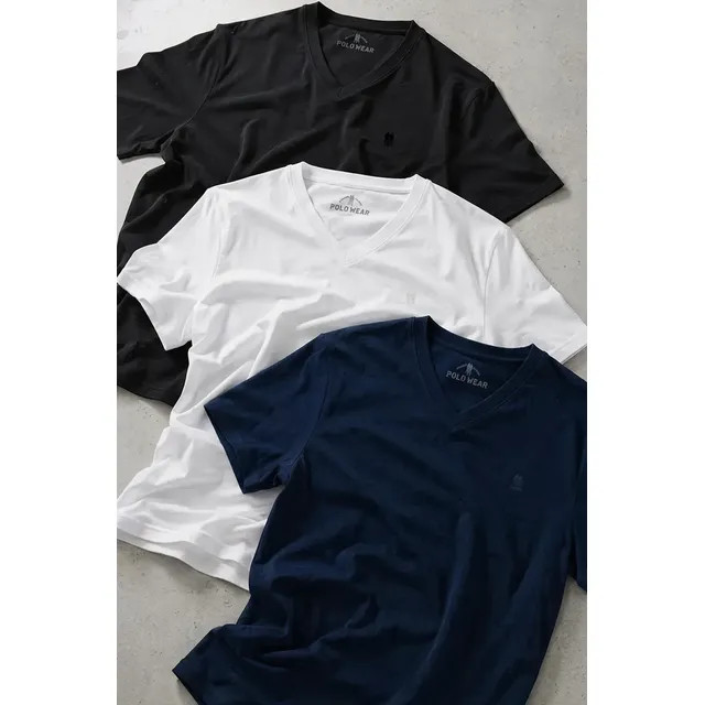 Kit 3 Camisetas Gola V Polo Wear: versatilidade em três peças