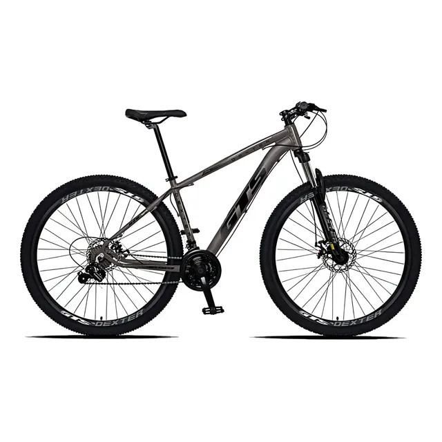 Bicicleta Aro 29 Gts Dexter 24 Marchas Freio A Disco — Grafite com Preto, Quadro 21