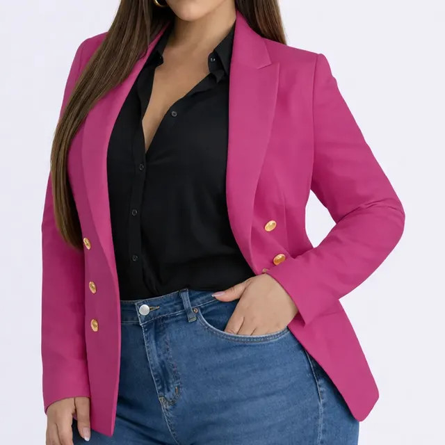 Blazer Feminino Longo Sobretudo Alfaiataria Social Plus Size