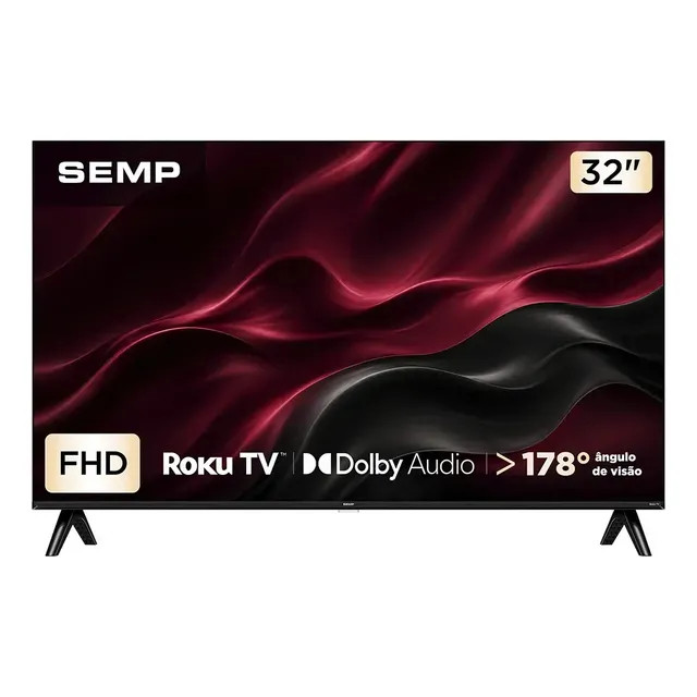 Smart TV Semp 32 Polegadas LED Full HD (32s42r) — Roku, Wi‑Fi e Dolby Audio