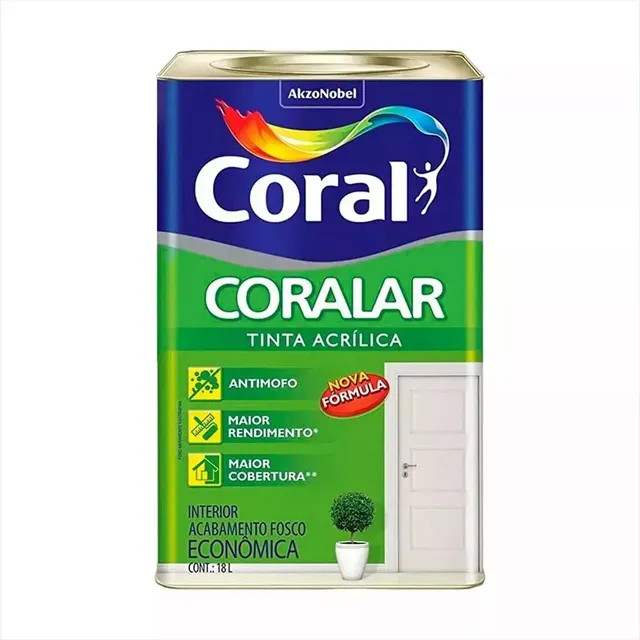 Latex acrílica tinta Coral/Coralar anti mofo branco 18L - branco fosco
