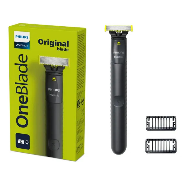 Barbeador e Aparador Philips OneBlade QP1424/10 — 2 Pentes, Sem Fio e À Prova D'Água