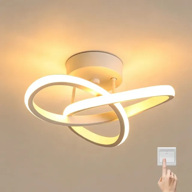 Luminária Teto LED Pendente Lustre Moderna Para Quarto Sala 127/220v Branco — Review