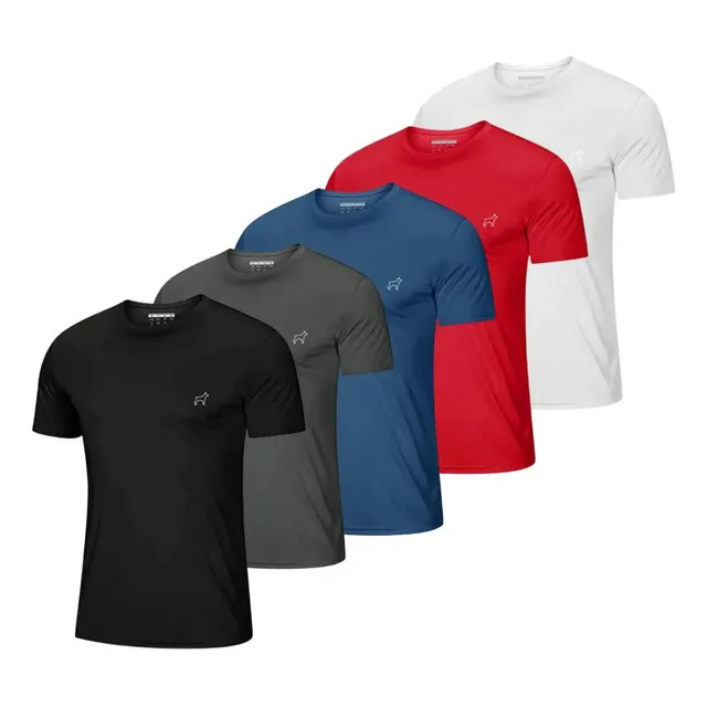 Kit 5 Camisetas Parvori Dry Fit Academia Esportes - Slim Fit: conjunto funcional para treino
