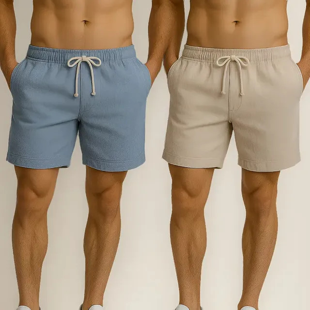 Kit 2 Shorts Linho Masculina Bermuda Estilo Mauricinho Leve — Conforto e estilo em dose dupla