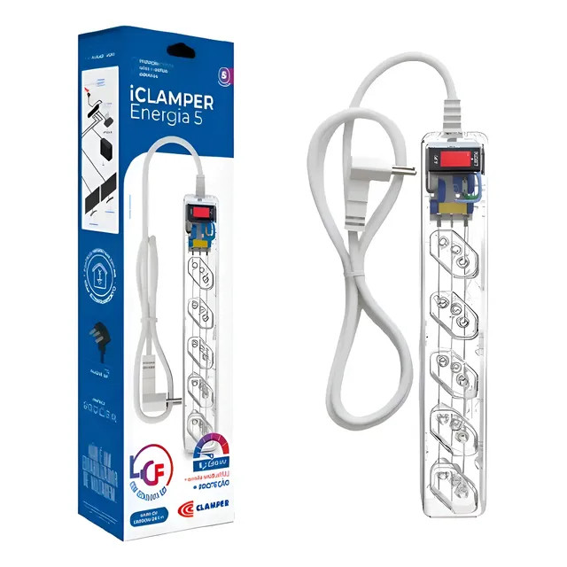 Filtro de Linha DPS Clamper 5 Tomadas 1m Transparente (021516)