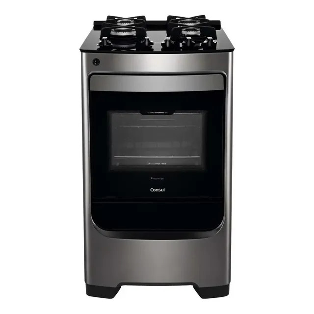 Fogão Consul 4 Bocas Inox com Mesa de Vidro — CFO4VAR