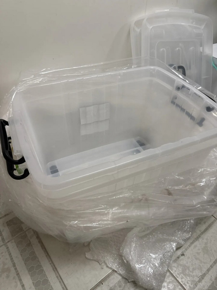 Caixa Organizadora Grande Plástico 78L Transparente