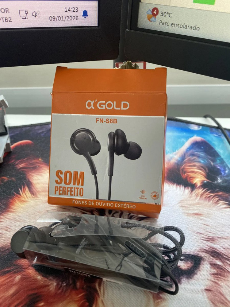 Fone P2 com microfone e controle cabo nylon