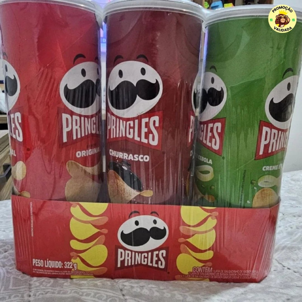Pringles Pack Promo Salgadinho de Batata Frita 3 Sabores
