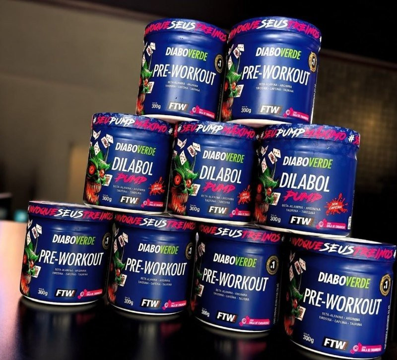 Pré Treino DIABO VERDE 300g Sabor Bala De Framboesa Ftw