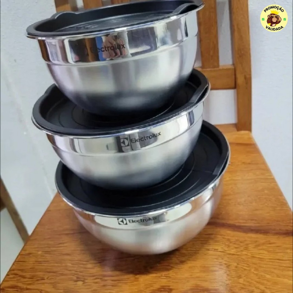 Electrolux Kit 3 Bowls Tigelas de Aço Inox