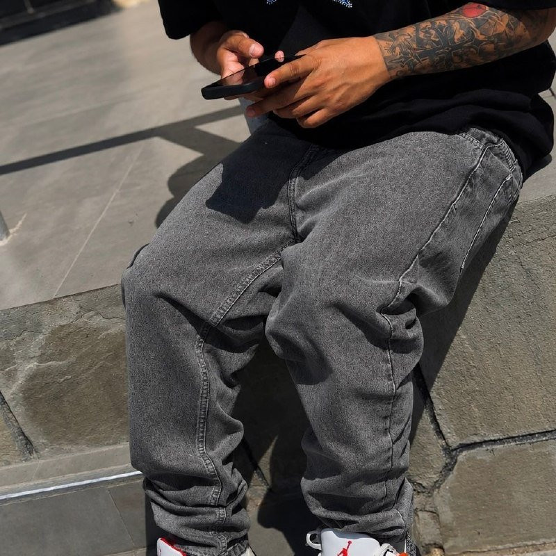 Calça Balão Jeans Streetwear Larga Bag
