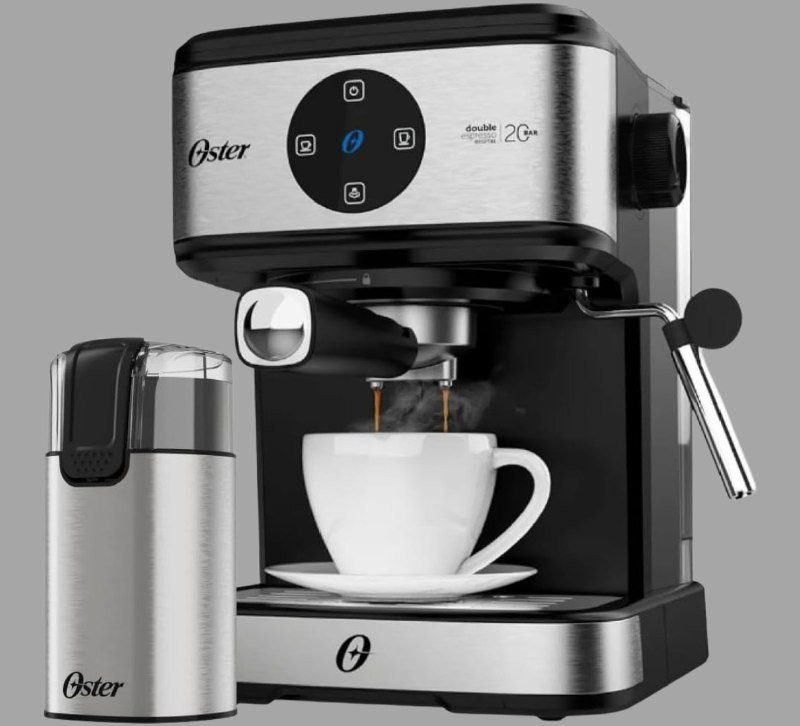 Kit Espresso Oster - Cafeteira Double e Moedor de Café Elétrico Inox - 220V