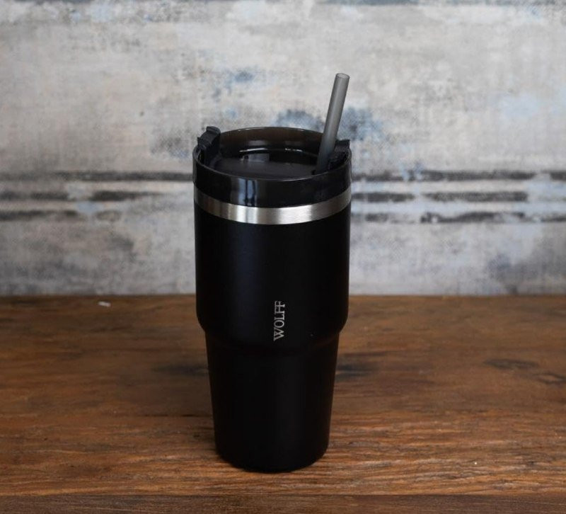Copo Térmico Parede Dupla Wolff com Canudo 590ml