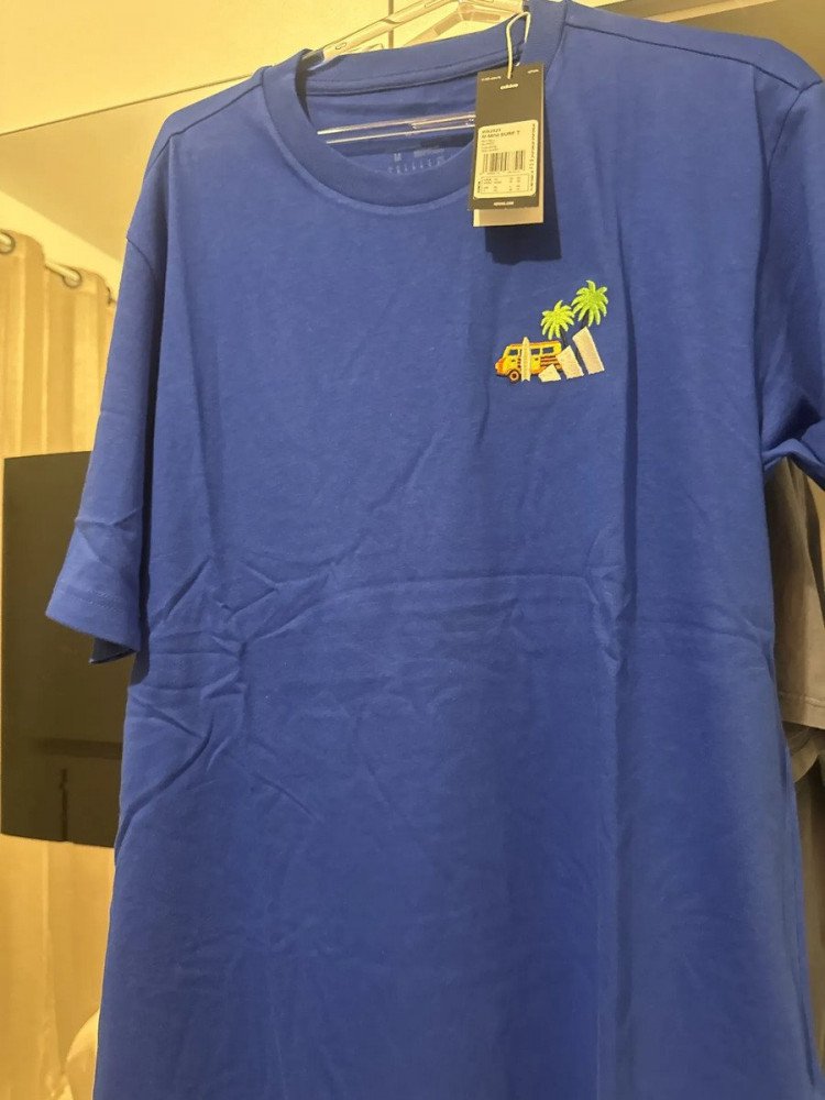 Camiseta Bordado Estampa Surf adidas Branco M