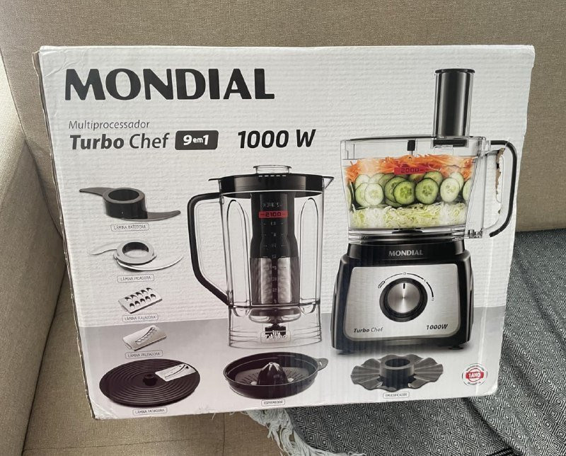 Multiprocessador MONDIAL Turbo Chef 1000W, 9 em 1, 110V
