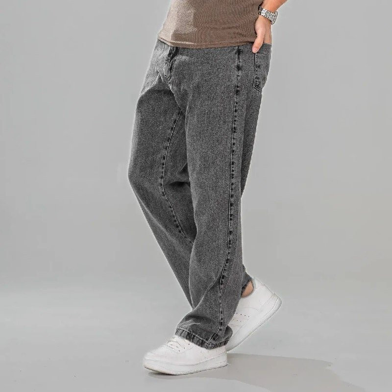 Calça Balão Jeans Marmorizada Streetwear Larga Bag