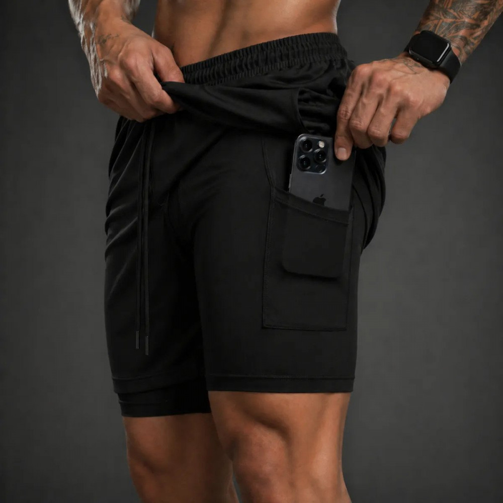 Kit 3 Bermudas 2 Em 1 Masculino Academia