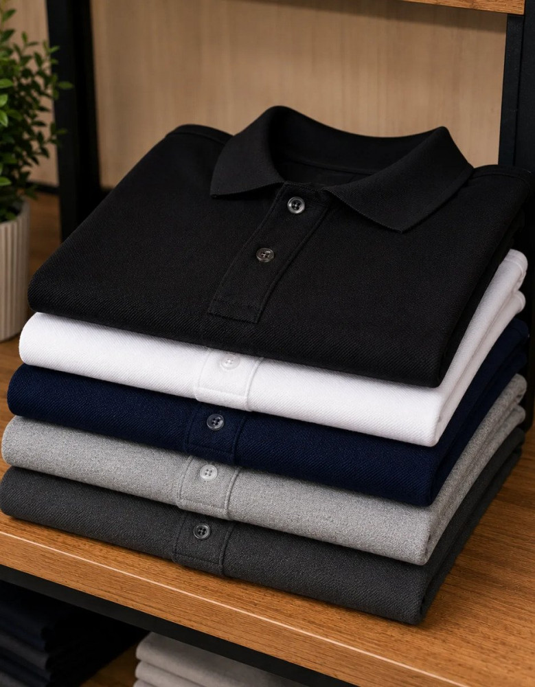 Kit 5 Camisas Gola Polo Masculina Slim