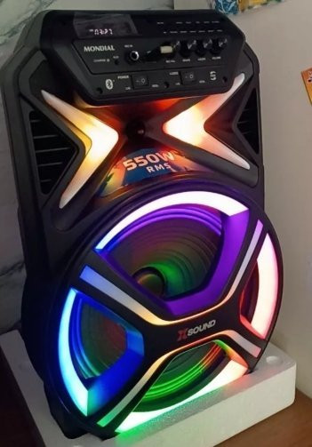 Caixa de Som Amplificadora Mondial CM-550 550W LED