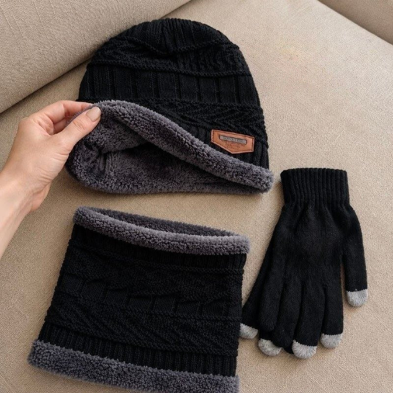🧣 Kit Inverno Touca Gorro com Cachecol Luva e Meia Térmica