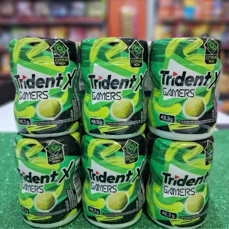 Chiclete Trident XGamers Citrus Maracujá e Limão - Caixa com 6 unidades