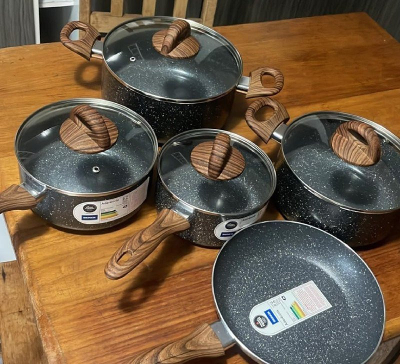 Jogo De Panelas Brinox Antiaderente Ceramic Indução 5 Peças