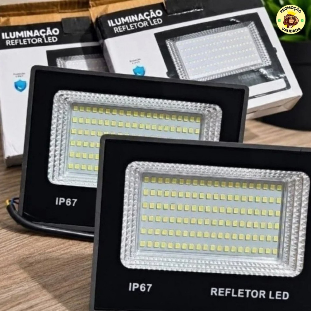 kit 2 Refletor Led 200w