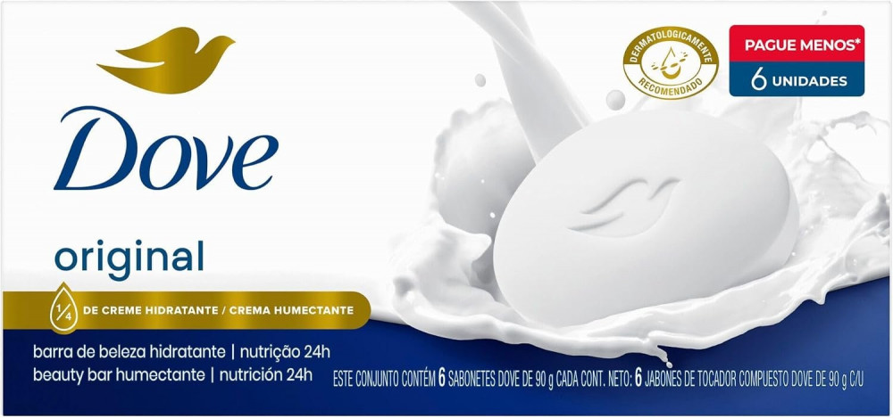 Dove Sabonete Barra 90g 6 Unidades