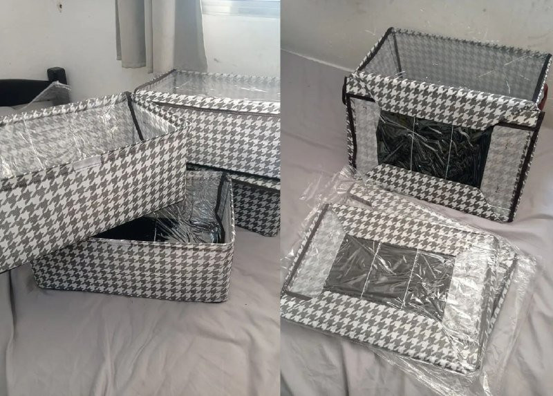 Kit 4 Caixas Organizadoras Dobráveis De Guarda Roupa