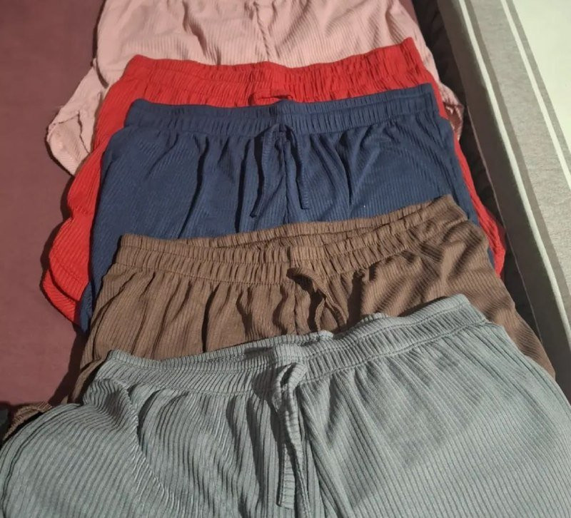 Kit 5 Shorts Malha Canelada Moda Praia