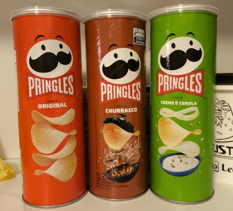 Pringles Pack 3 Sabores - Original, Creme e Cebola e Churrasco