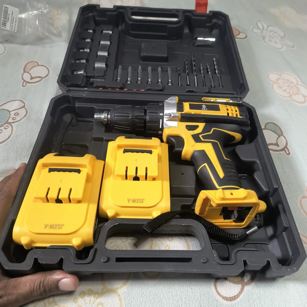 Parafusadeira Furadeira 48v Sem Fio Amarelo