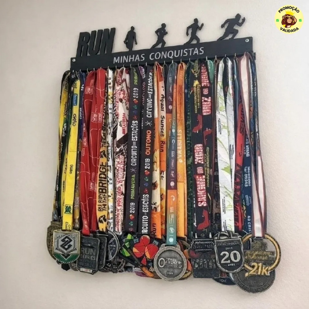 Porta Medalhas Suporte Parede Ate 65 Medalhas