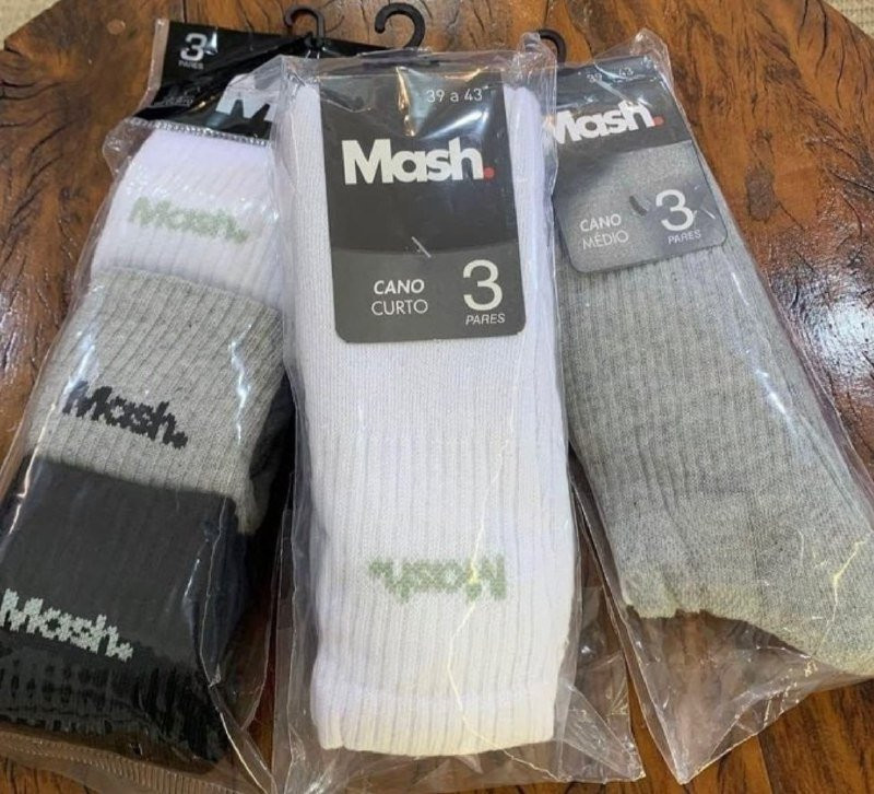 Kit 12 Pares Meias Cano Médio Mash