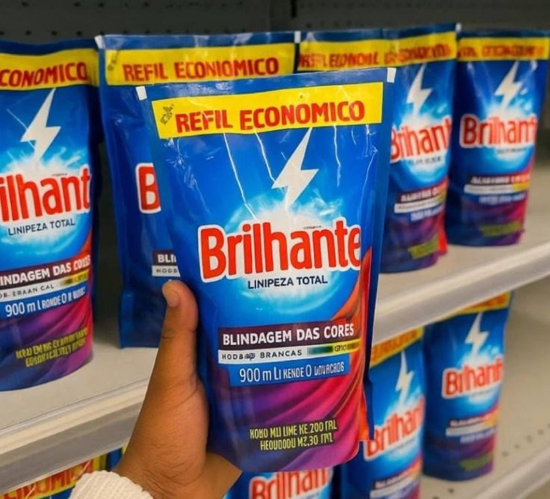 Brilhante Sabão Liquido Limpeza Total Refil 900ml