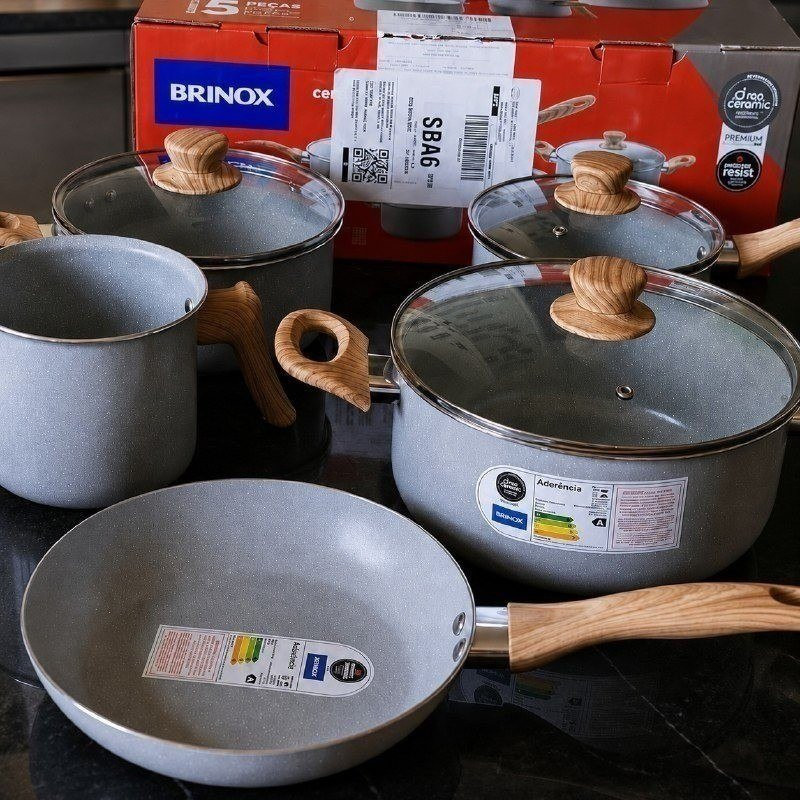 Conjunto 6 Panelas Cerâmica Indução