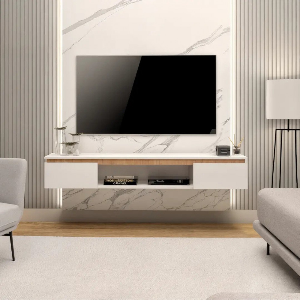 Rack Suspenso Clean White para TV até 65