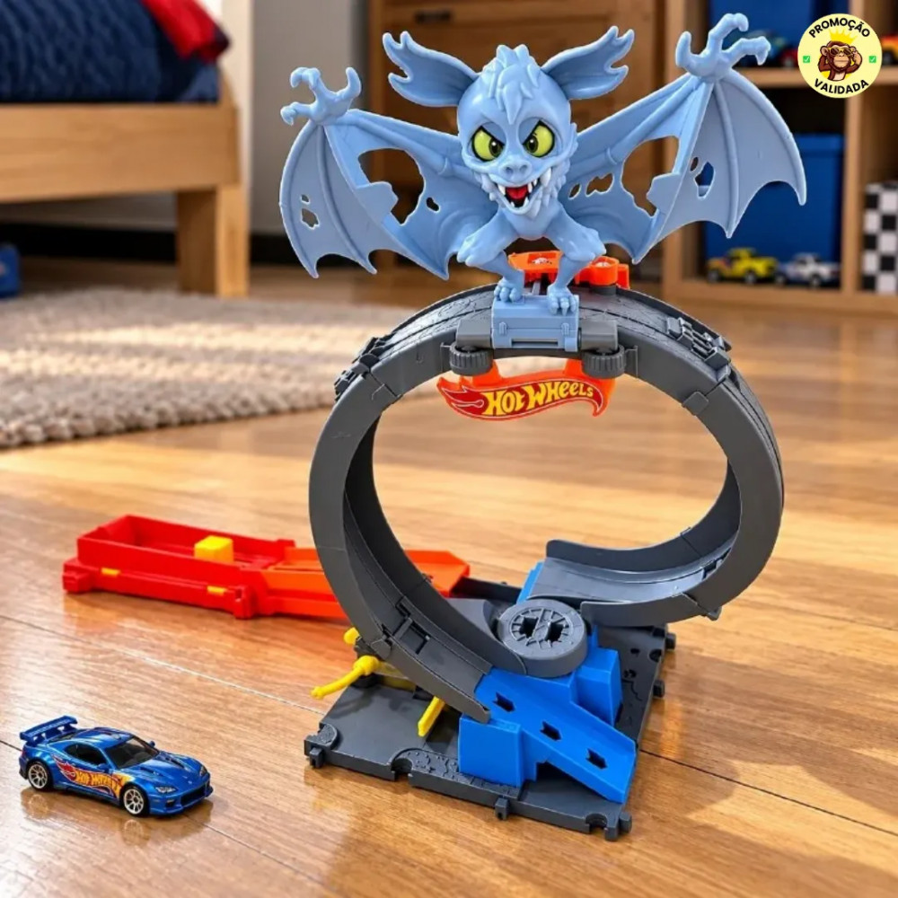 HOT WHEELS E O SONHO DE TODA CRIANCA Pista Hot Wheels City Loop Ataque Do Morcego