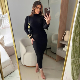 Vestido com manga Anastacia canelado modal