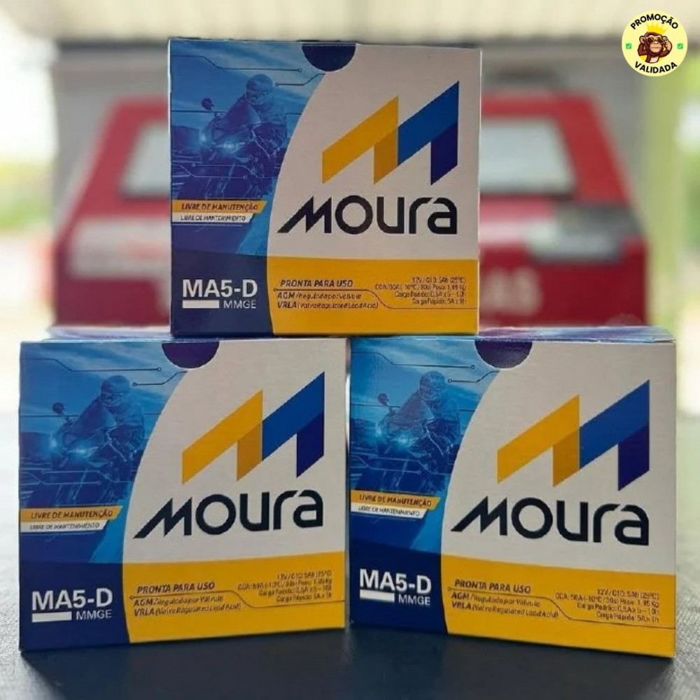 Bateria Moura Titan Fan Biz Bros Fazer 125 150 160 Flex Xre
