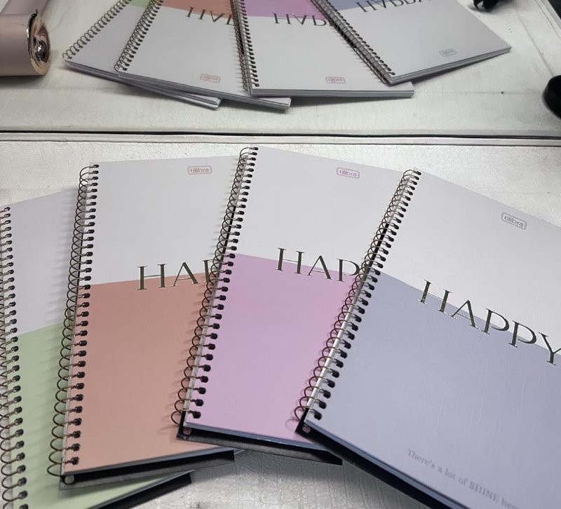 Caderno Capa Dura Happy 80 Folhas - Pacote com 4, Tilibra
