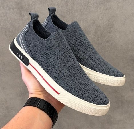 Tênis Aramis Stripe Knit Casual Cinza 39